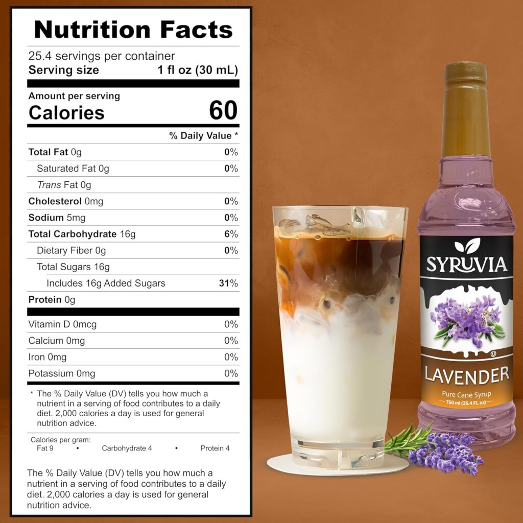 Syruvia Classic Caramel Syrup for Coffee 25.4 Ounces for Caramel Flavored Coffee Syrup