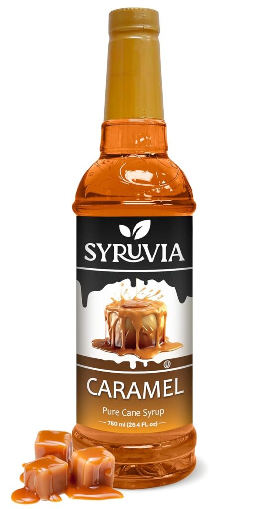 Syruvia Classic Caramel Syrup for Coffee 25.4 Ounces for Caramel Flavored Coffee Syrup