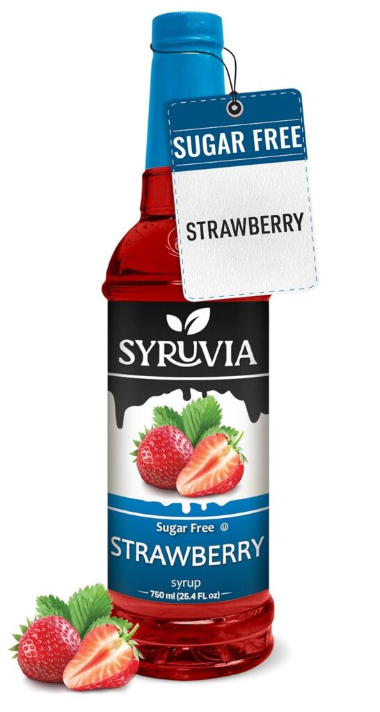 Syruvia Sugar-Free Strawberry Syrup for Drinks 25.4 Ounces Strawberry Flavoring Syrup