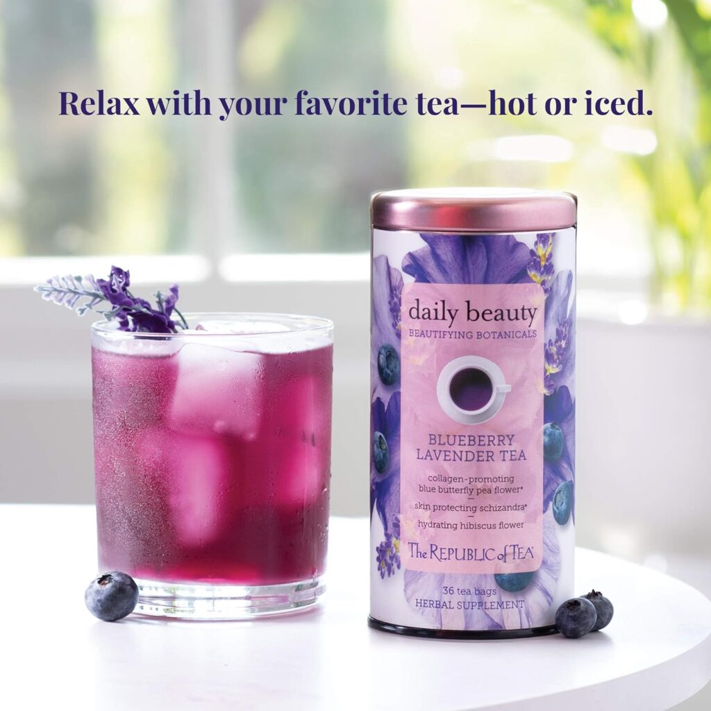 The Republic of Tea Beautifying Botanicals® Beauty Blueberry Lavender Herbal Iced Tea Bags (8 count)